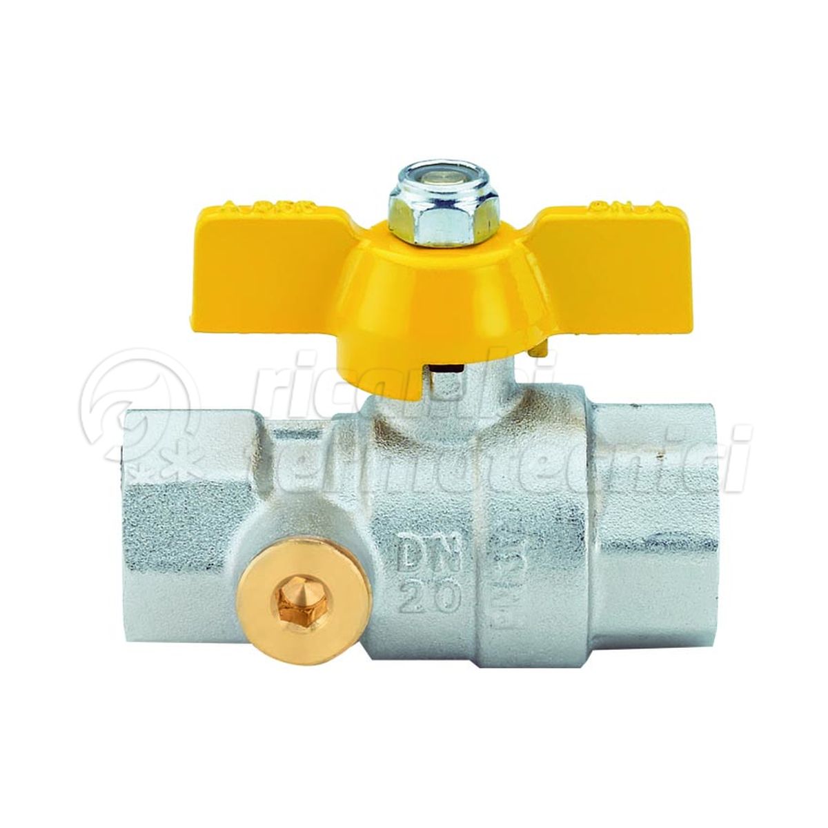 RUBINETTO A SFERA PER GAS 3/4'' FF CON PRESA DI PRESSIONE