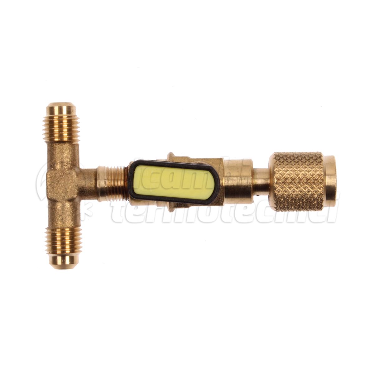 Adattatore Per Valvola A Sfera Per Refrigerante Aria Condizionata, Set Da 2 Pezzi (alta/bassa Pressione), Filettatura 1/4 SAE, Per R134A R22 R12 R410A, In Ottone E ABS - 2