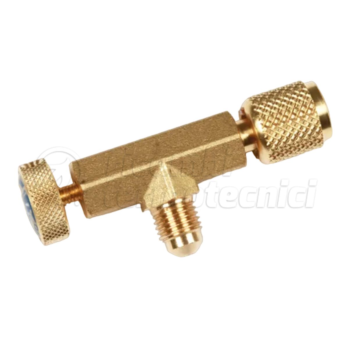 RUBINETTO 90° PREMI VALVOLA 1/4 SAE M X 5/16 SAE F GIRELLO