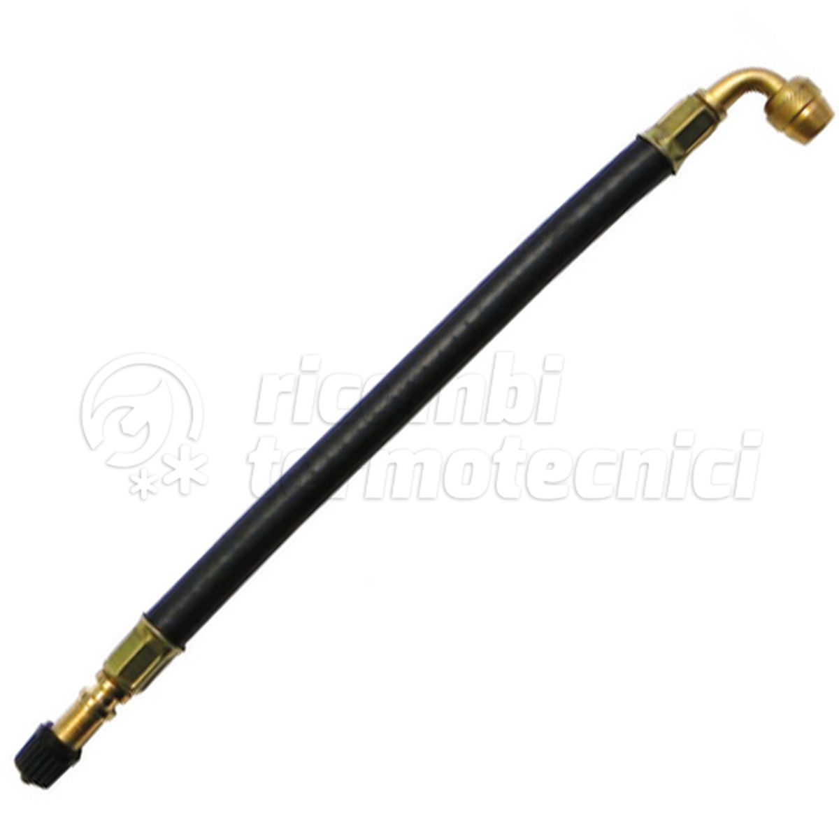 VALVOLA CON  PROLUNGA FLESSIBILE  L210 CON CURVA 90° 1/8"