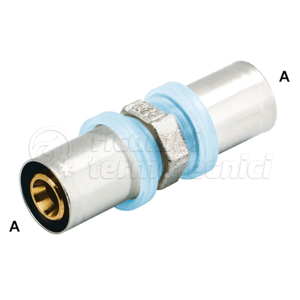 RACCORDO A PRESSARE PER TUBO MULTISTRATO DIRITTO INTERMEDIO 40X3,5
