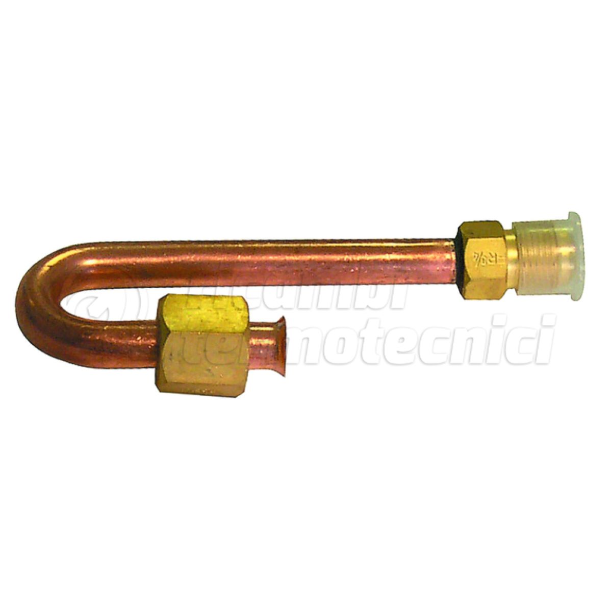 RACCORDO IN RAME AD INVERSIONE 180° 1/4" M SAE X 1/4'' F SAE