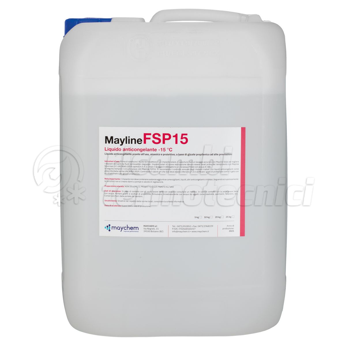 MAYCHEM MAYLINE FSP - LIQUIDO ANTICONGELANTE E PROTETTIVO PER IMPIANTI SOLARI TERMICI TANICA DA 20 KG