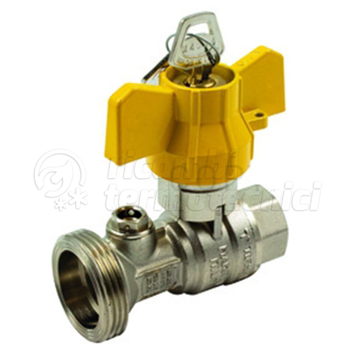VALV. A SFERA GAS 3/4 FX1''1/4  C/PRESA DI PRESS+CHIAVE