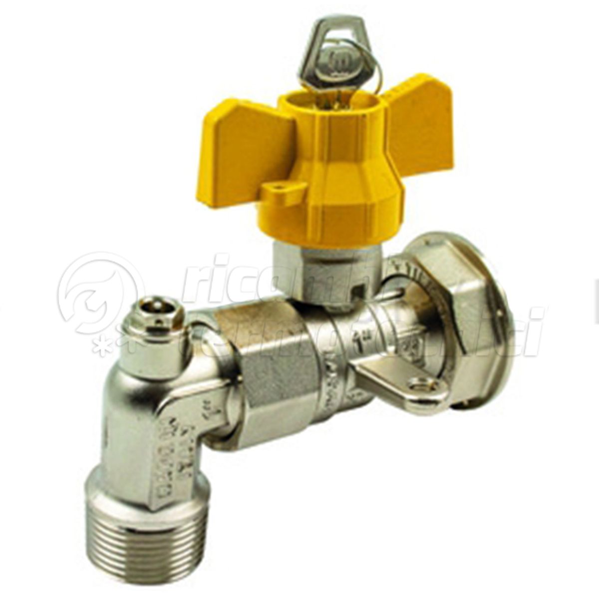 VALV.SFERA X GAS C/CURVA 360° E PRESA PRESS 1''MX1''1/4F