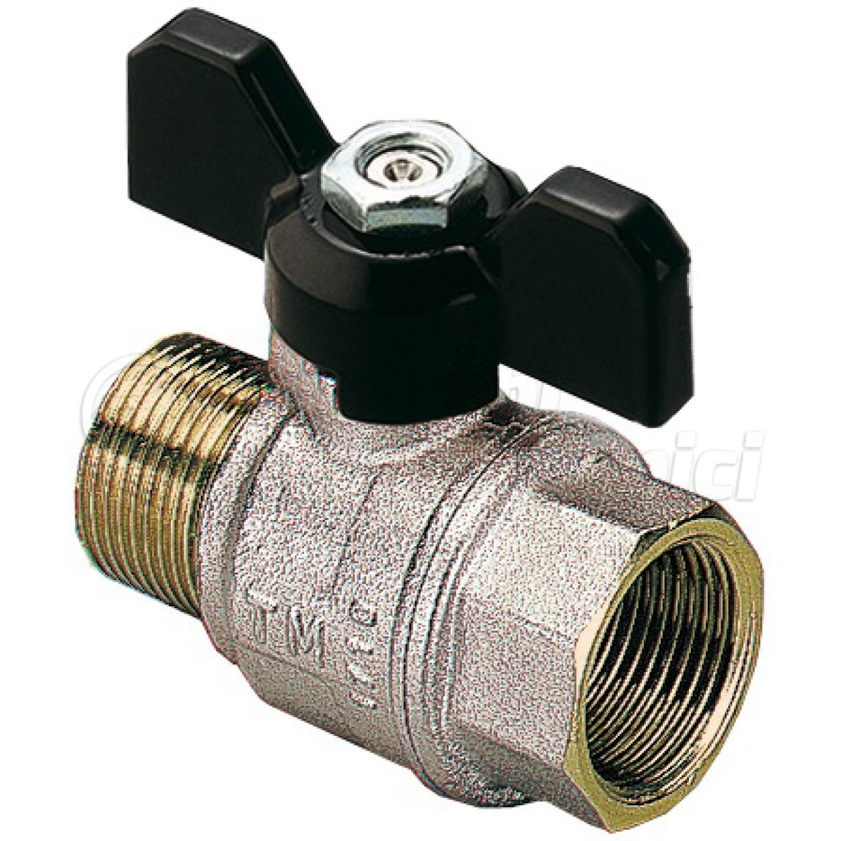 VALVOLA SFERA PER ACQUA 1/2'' MF CON FARFALLA NERA