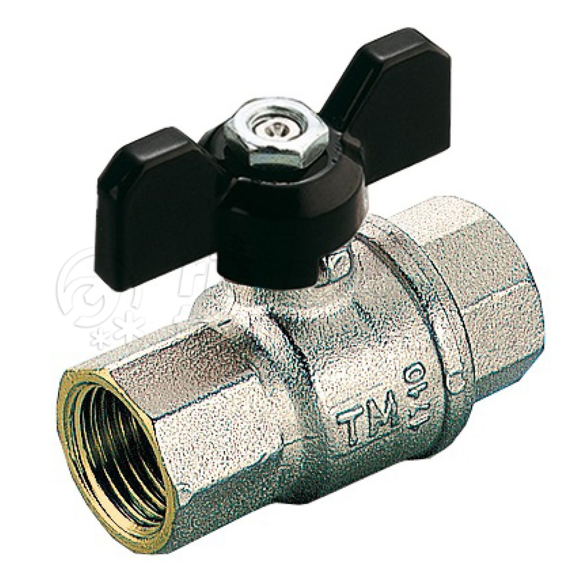 2320 VALVOLA SFERA NI SCIROCCO ACQUA F-F  1/2" ISO228 LEVA FARF NERA