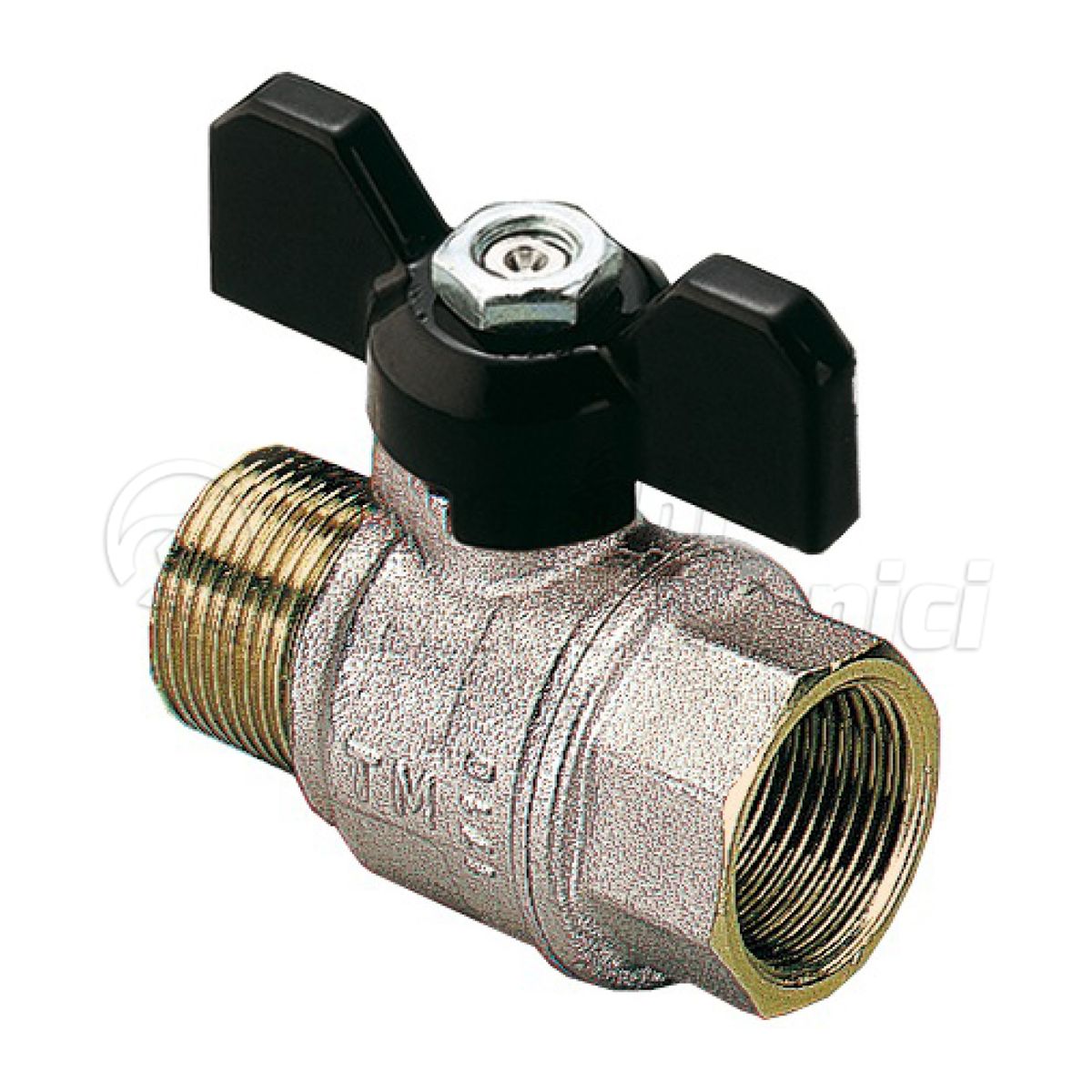 2321 VALVOLA SFERA NI SCIROCCO ACQUA M-F  1/2" ISO228 LEVA FARF NERA
