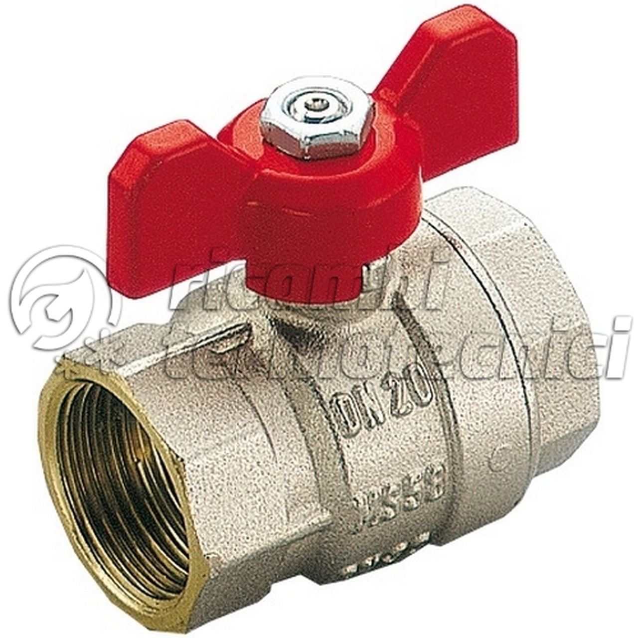 VALVOLA SFERA X ACQUA 3/8'' FF C/FARF ROSSA