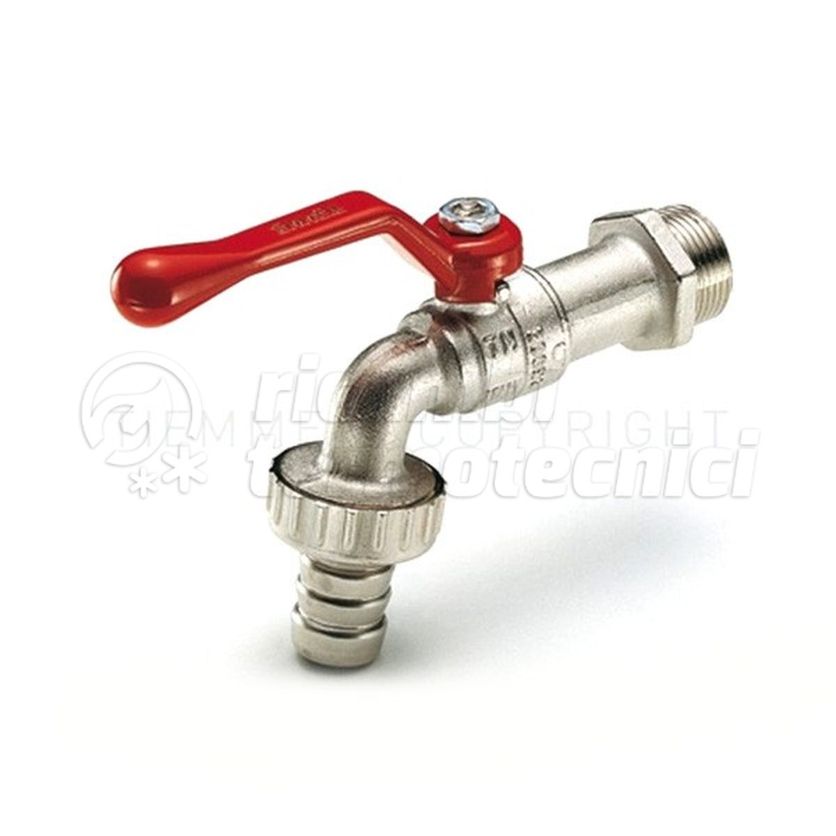 VALVOLA RUBINETTO A SFERA CON PORTAGOMMA LEVA ALLUMINIO ROSSA 1/2''
