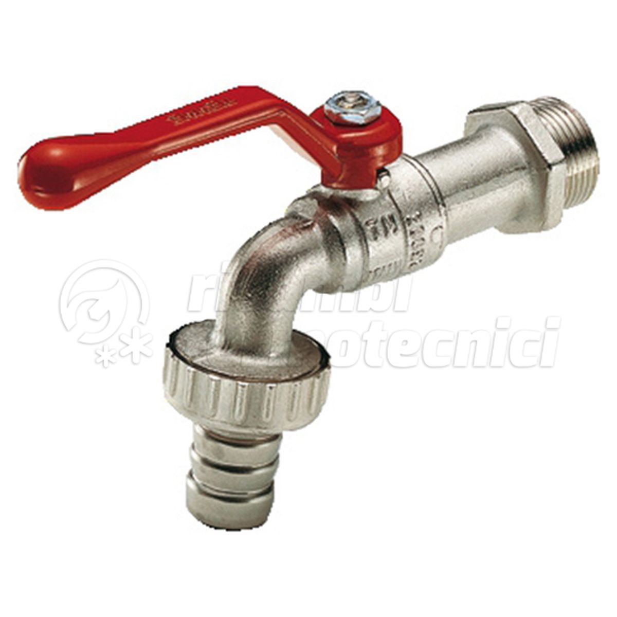 VALVOLA RUBINETTO CON PORTAGOMMA LEVA ALL. ROSSA 3/4''