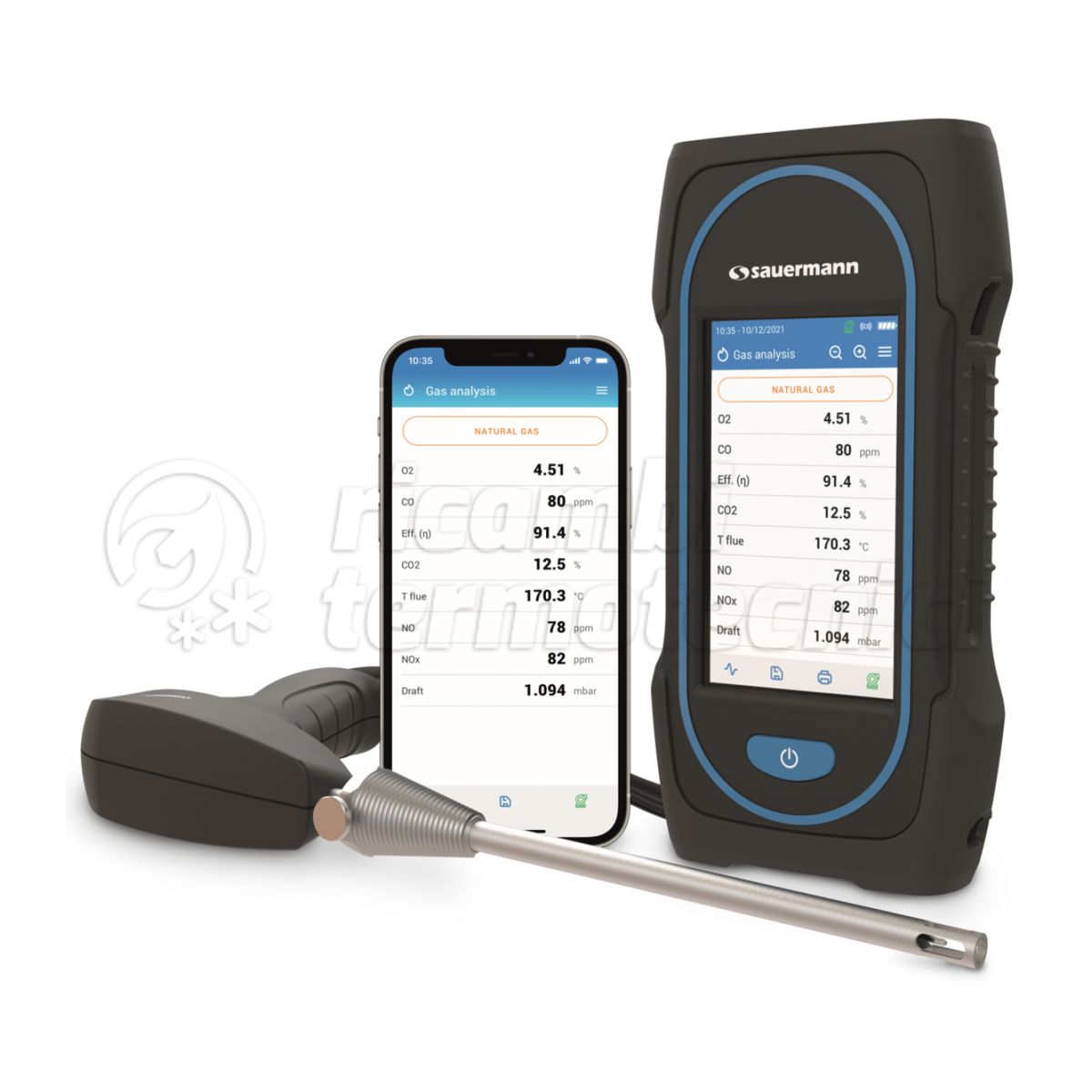 SAUERMANN ANALIZZATORE COMBUSTIONE SI-CA 130 KIT 2AHD IT GE  2+1 CELLE ESPANDIBILE- 4 ANNI GARANZIA