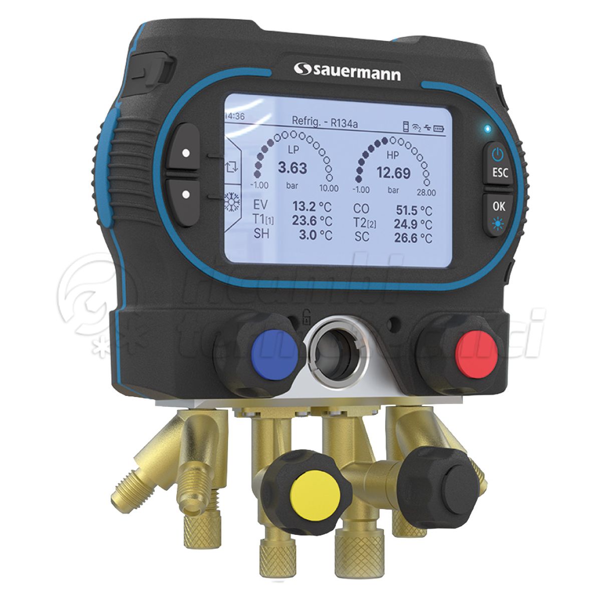 SAUERMANN SI-RM450 KIT 5 MANIFOLD A 4 VIE DIGITALE WIRELESS 1 SONDA VUOTO+2SONDE TEMPERATURA