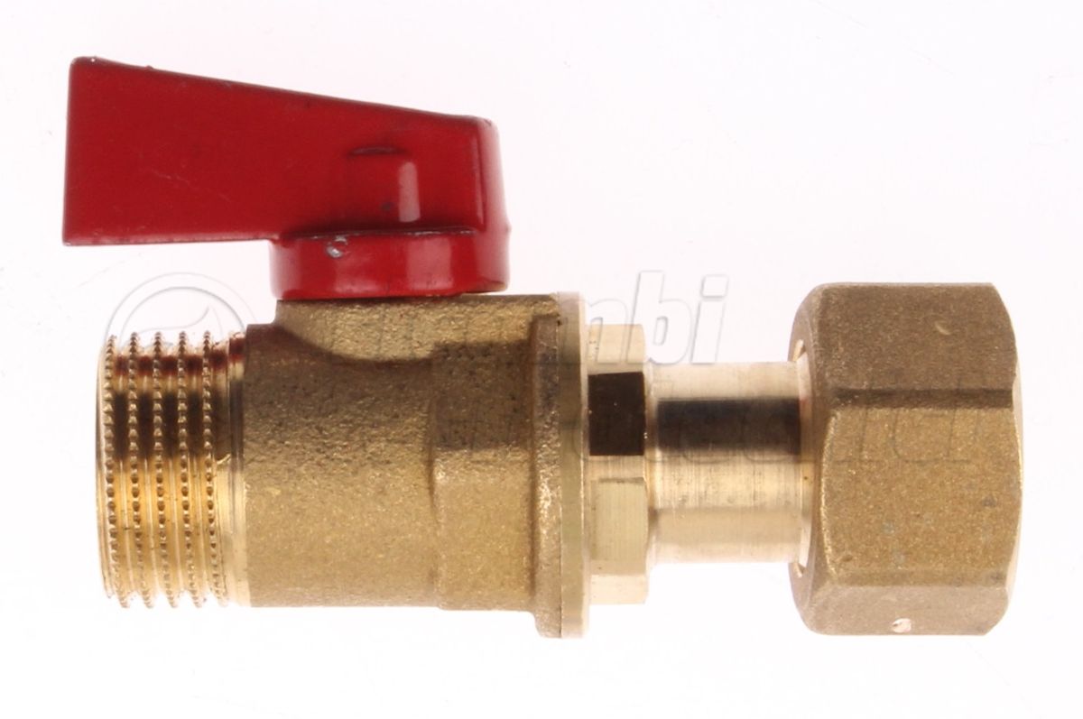 MINIVALVOLA SFERA STAMPATA M/ GIRELLO 1/2'' X 1/2 LEVA ALLUMINIO ROSSA 