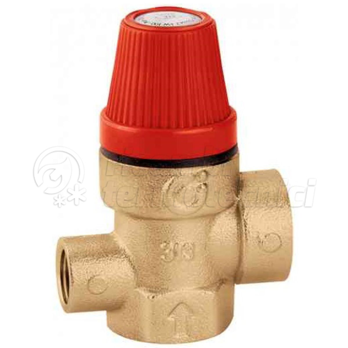 VALVOLA SICUREZZA CALEFFI FILETTATA 1/2"FF 3 BAR ATTACCO MANOMETRO