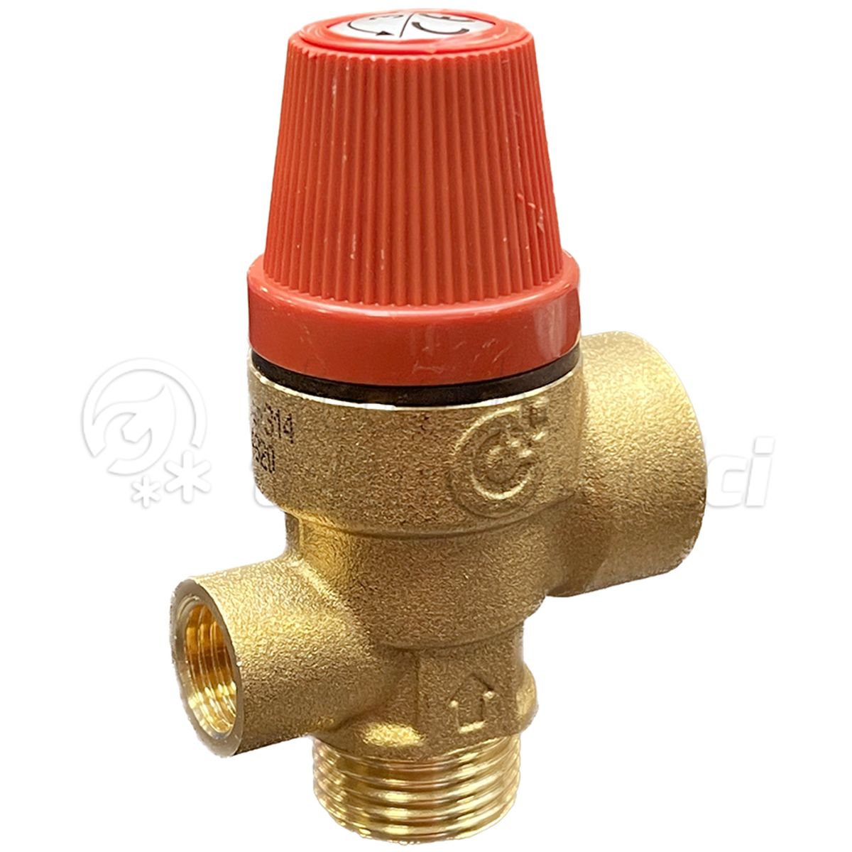VALVOLA SICUREZZA CALEFFI FILETTATA 1/2"MF 3 BAR ATTACCO MANOMETRO