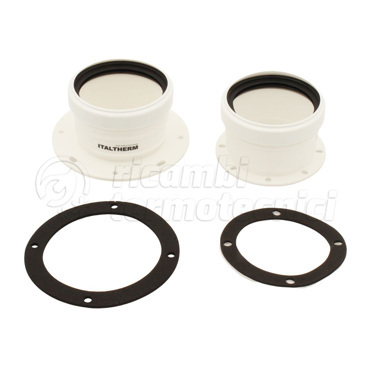 ITALTHERM KIT ATTACCHI FLANGIATI ASPIRAZIONE + SCARICO Ø 80 / 80 MM