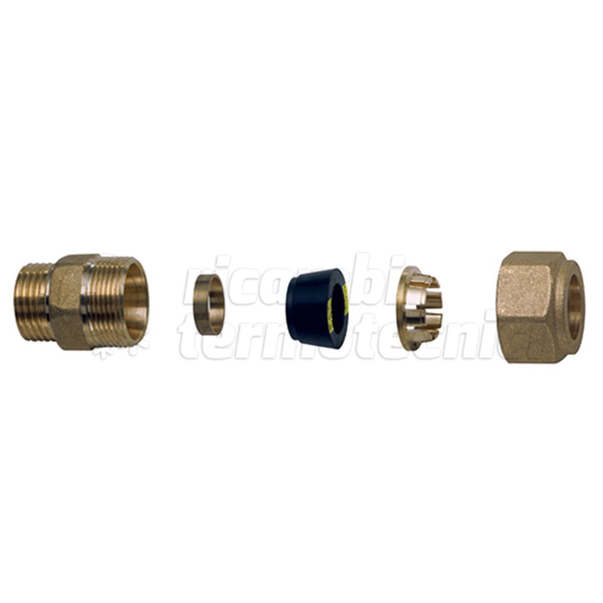 NIPLES FEMMINA  C/ KIT TENUTA PER TUBO RAME 1/2''X 18