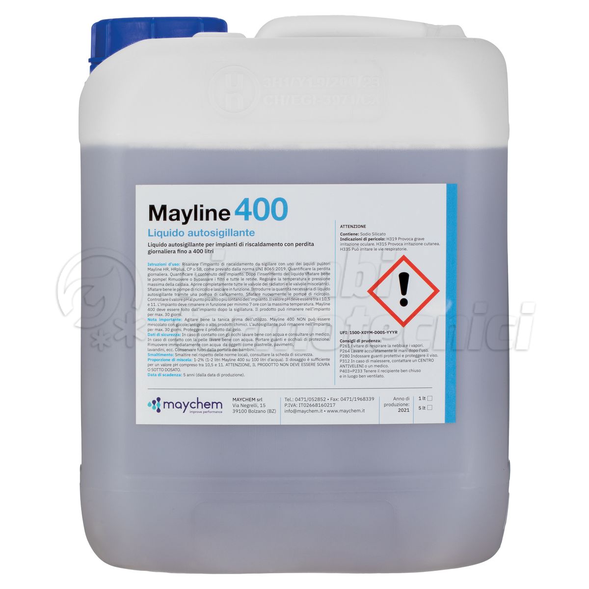 MAYCHEM LIQUIDO AUTOSIGILLANTE PER IMPIANTI RISCALDAMENTO CON PERDITA FINO A 400 LT/GG TANICA DA 5 LT