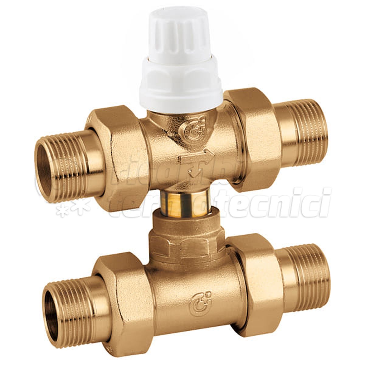 VALVOLA DI ZONA 3VIE 3/4" CALEFFI CON TEE BY-PASS