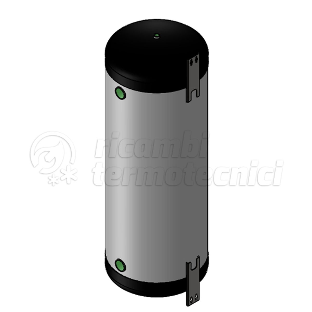 ACCUMULO INERZIALE 75 LT INOX COIBENTATO+STAFFA FISS. MURO 4+2 ATTACCHI DA 1''1/4 