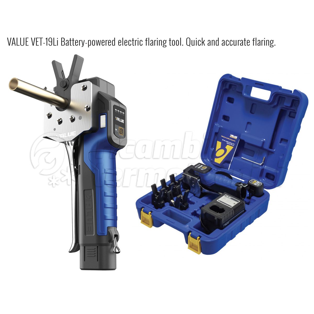VALUE CARTELLATRICE (FLANGIATUBO) CON UNA BATTERIA AL LITIO VET-19LI TUB DA 1/4''..3/4''