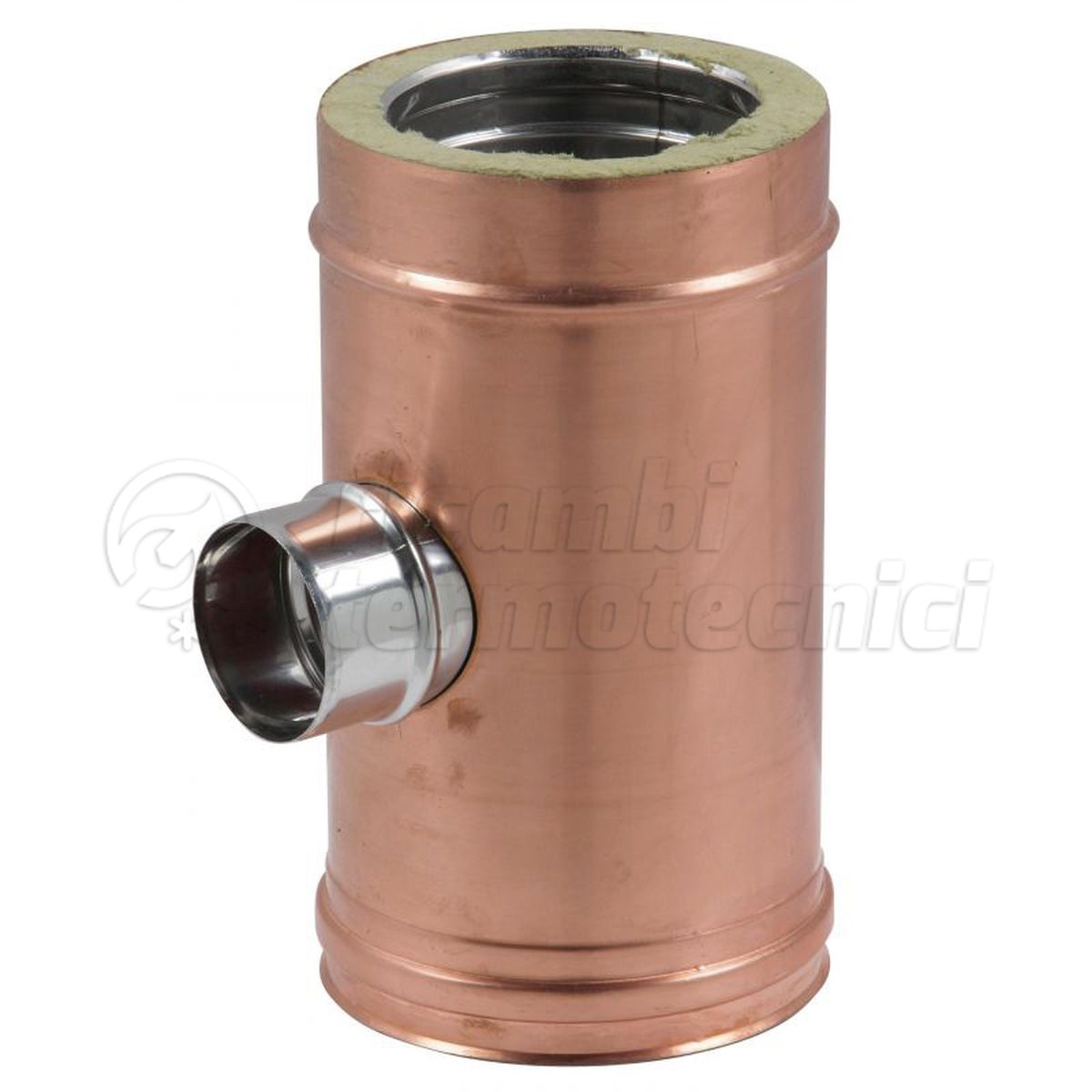 RACCORDO A T 90°  RID.80 D.P. D.130 RAME