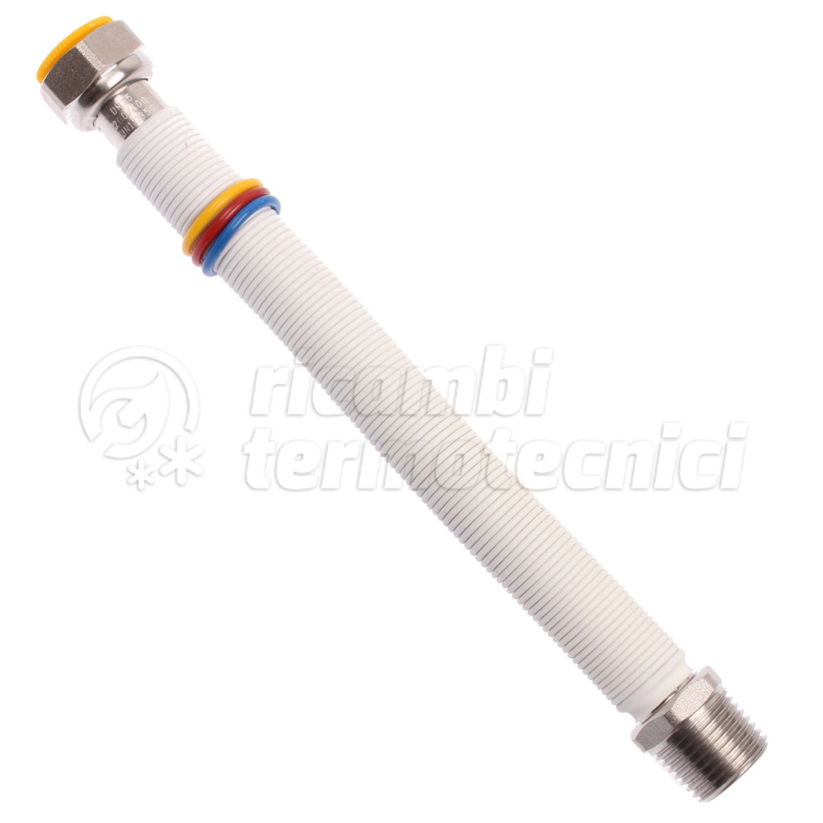 GIUNTI ESTENSIONE INOX  PER ACQUA E GAS  3/4" MF 200-400 MM - RIVESTITO BIANCO 