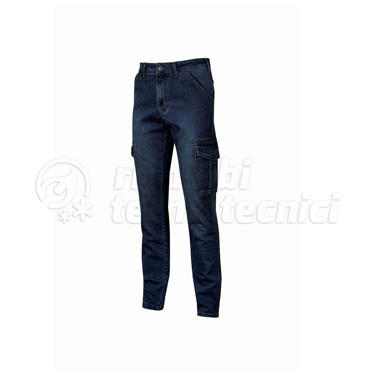 U-POWER PANTALONE LUNGO JEANS CARGO  DEEP BLUE TAGLIA XXXXL