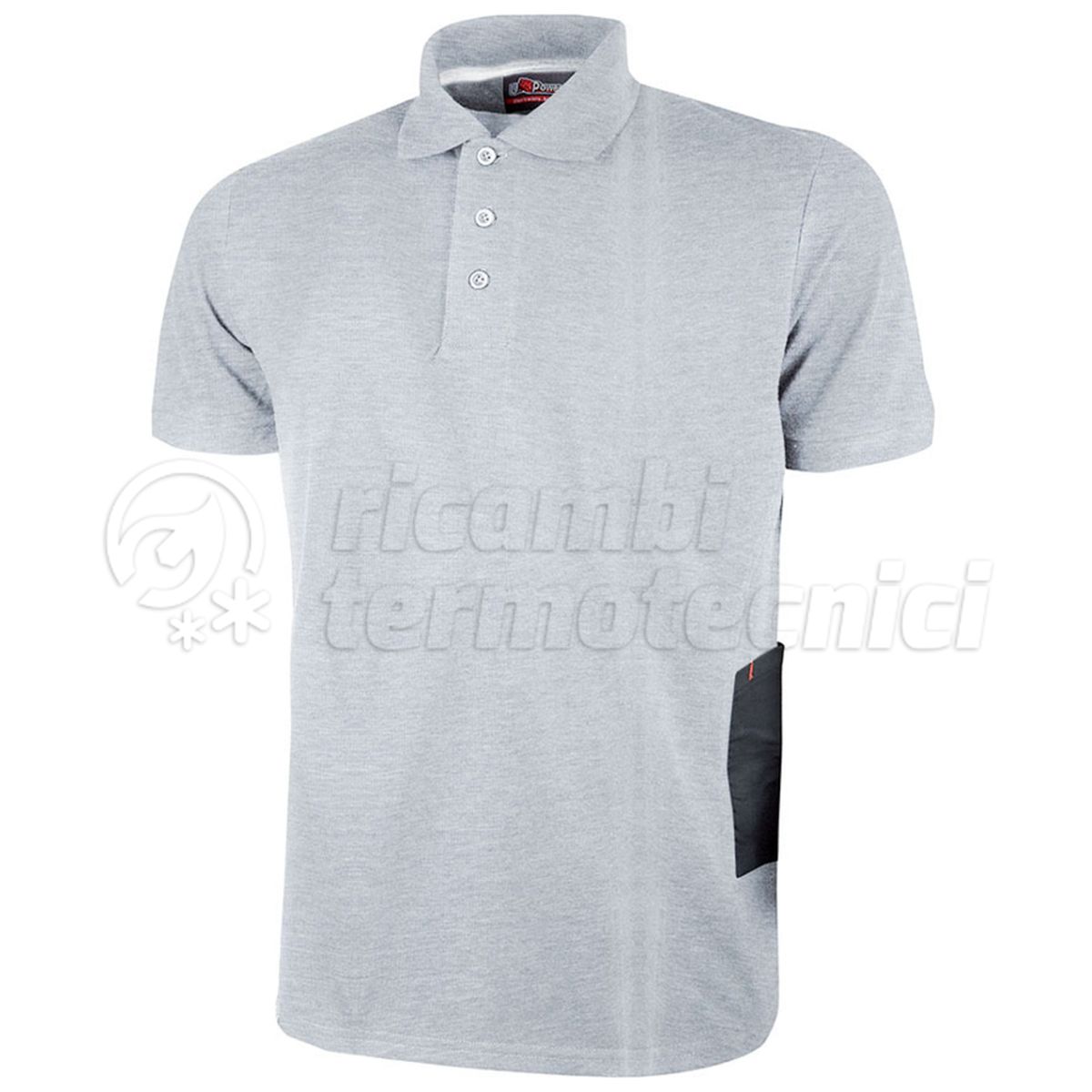 U-POWER POLO SLIM FIT GAP  GREY SILVER  TAGLIA M
