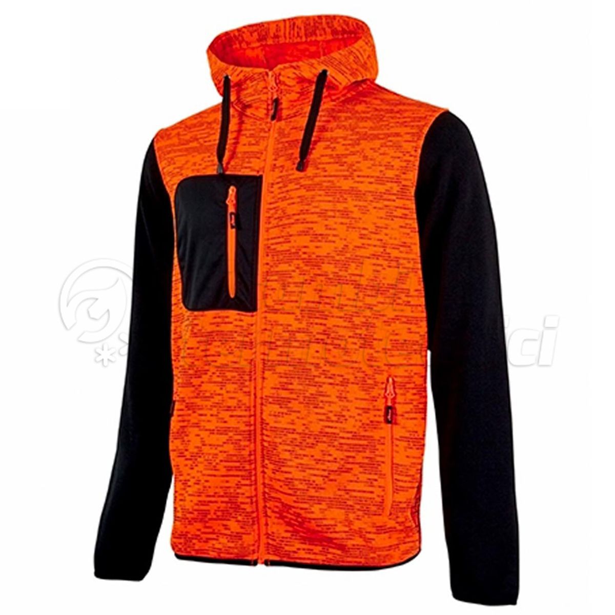 U-POWER FELPA FULL-ZIP RAINBOW ORANGE FLUO TAGLIA L