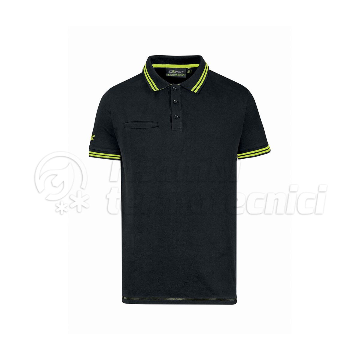 U-POWER POLO MANICA CORTA SLIM FIT  MOD WAY BLACK CARBON TAGLIA L