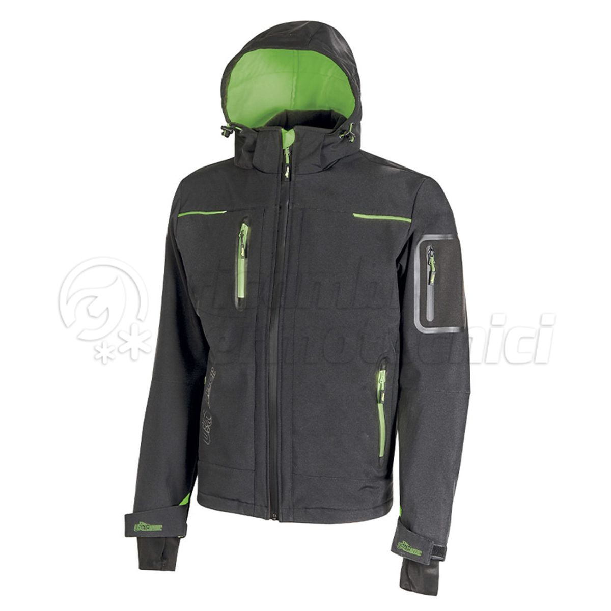 U-POWER GIACCA IN SOFTSHELL CON MEMBRANA U-TEX  SPACE ASPHALT GREY GREEN TAGLIA L