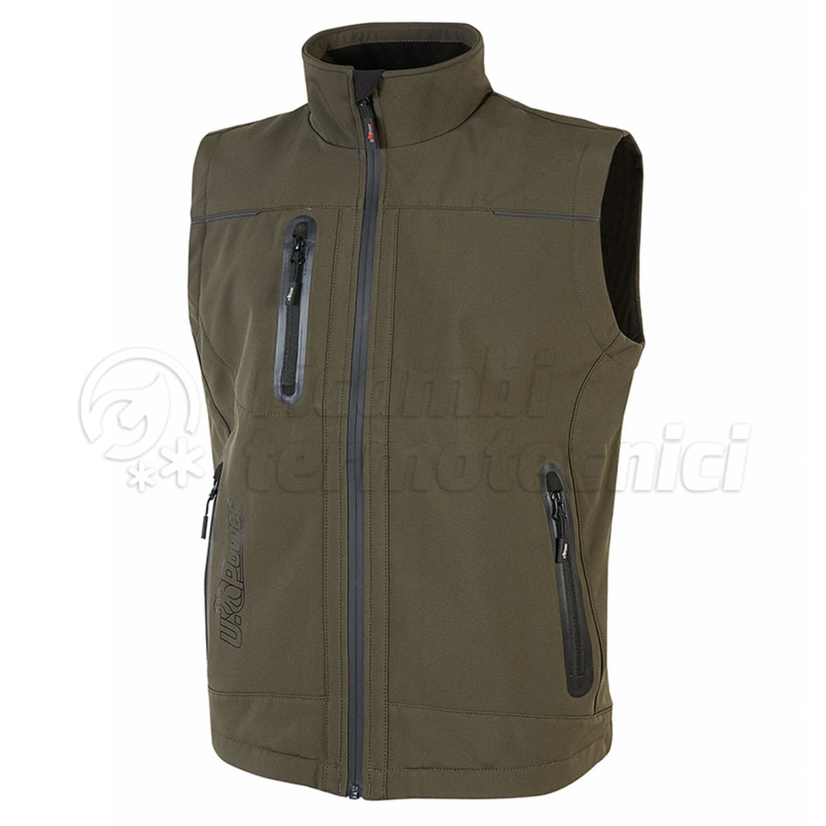 U-POWER GILET IN SOFTSHELL CON MEMBRANA U-TEX  UNIVERSE  DARK GREEN TAGLIA L