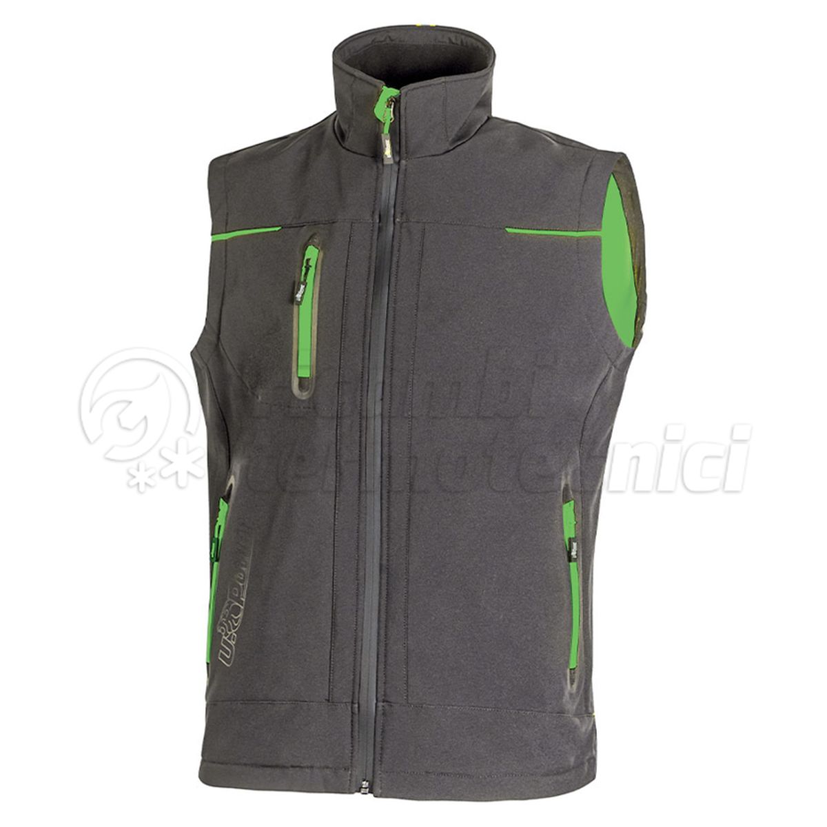 U-POWER GILET IN SOFTSHELL CON MEMBRANA U-TEX  UNIVERSE ASPHALT GREY GREEN TAGLIA L
