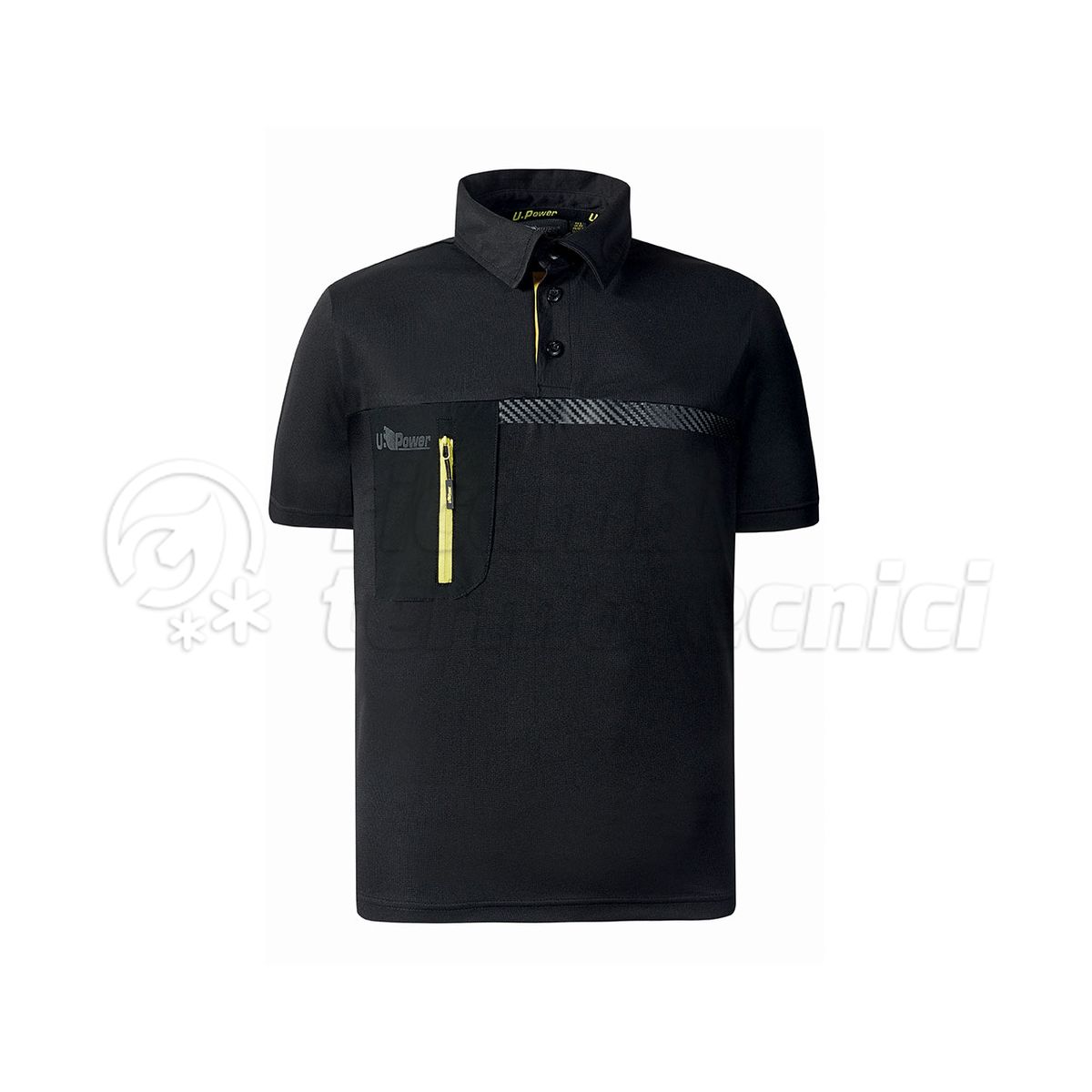 U-POWER POLO MANICA CORTA HEIQ TECHNOLOGY  MOD LIBRA BLACK CARBON TAGLIA XXL