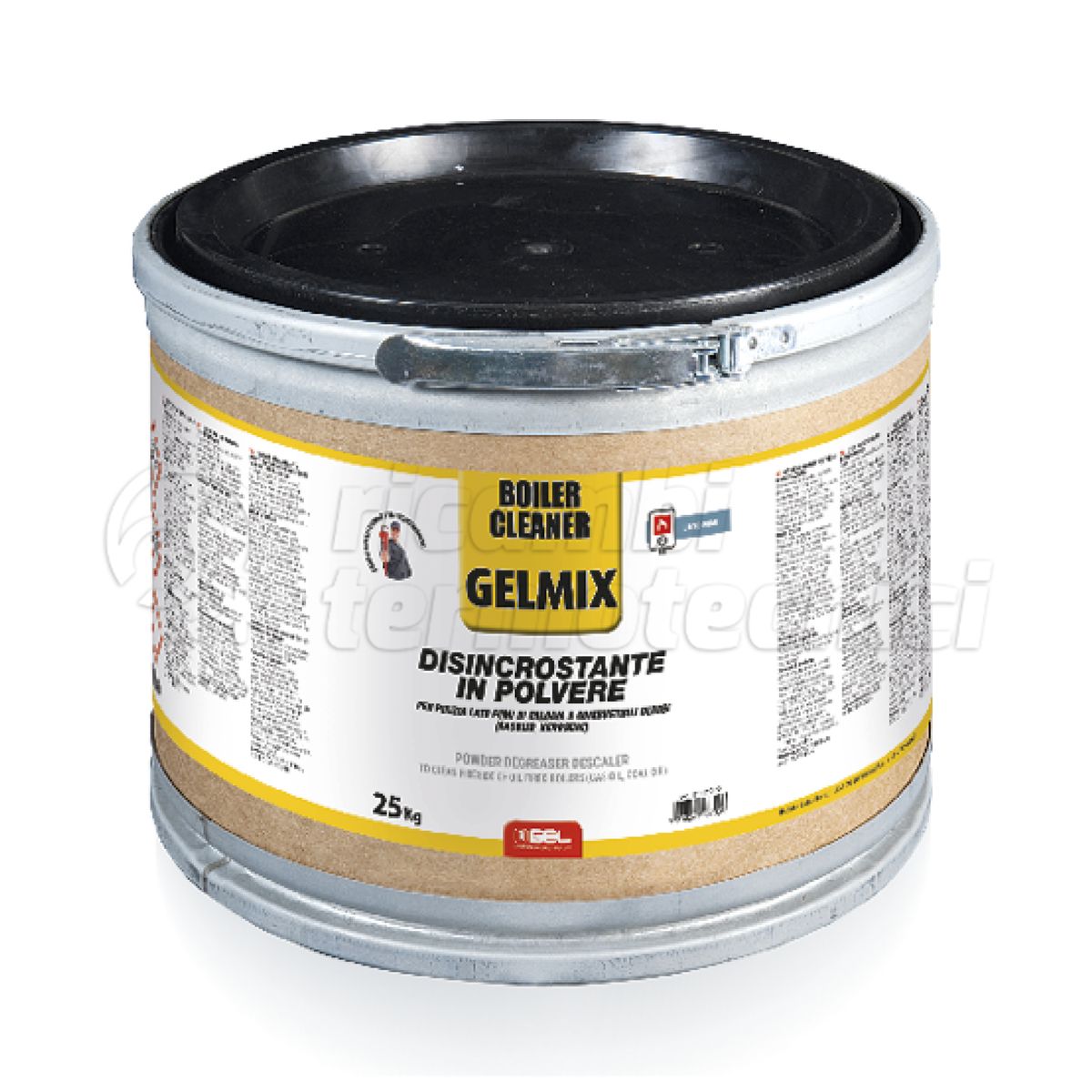 GEL DISINCROSTANTE IN POLVERE PER PULIZIA CALDAIE LATO FUMI TANICA DA 25 KG
