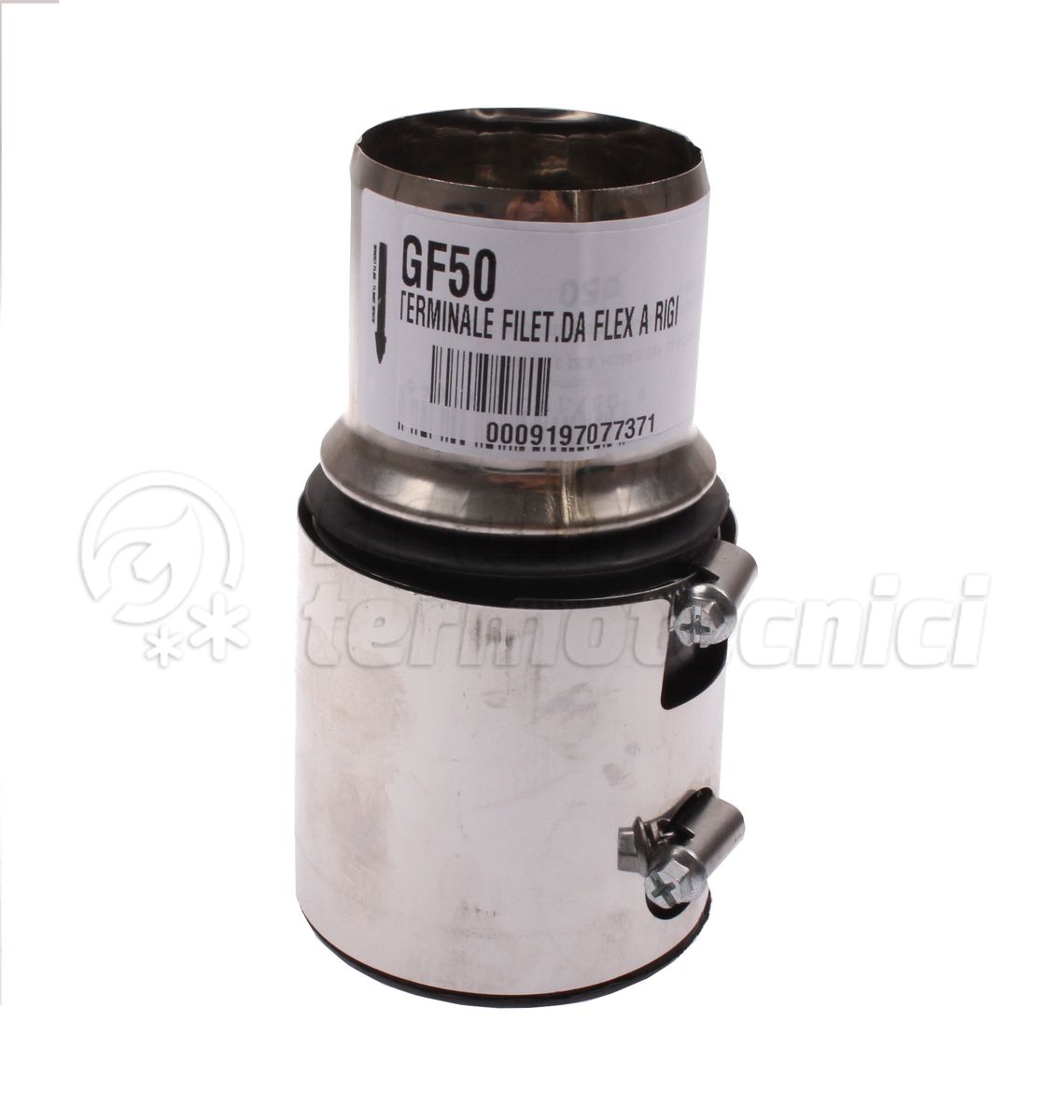 TERMINALE FILETTATO FLEX D 50 RIGIDO D 60 INOX 