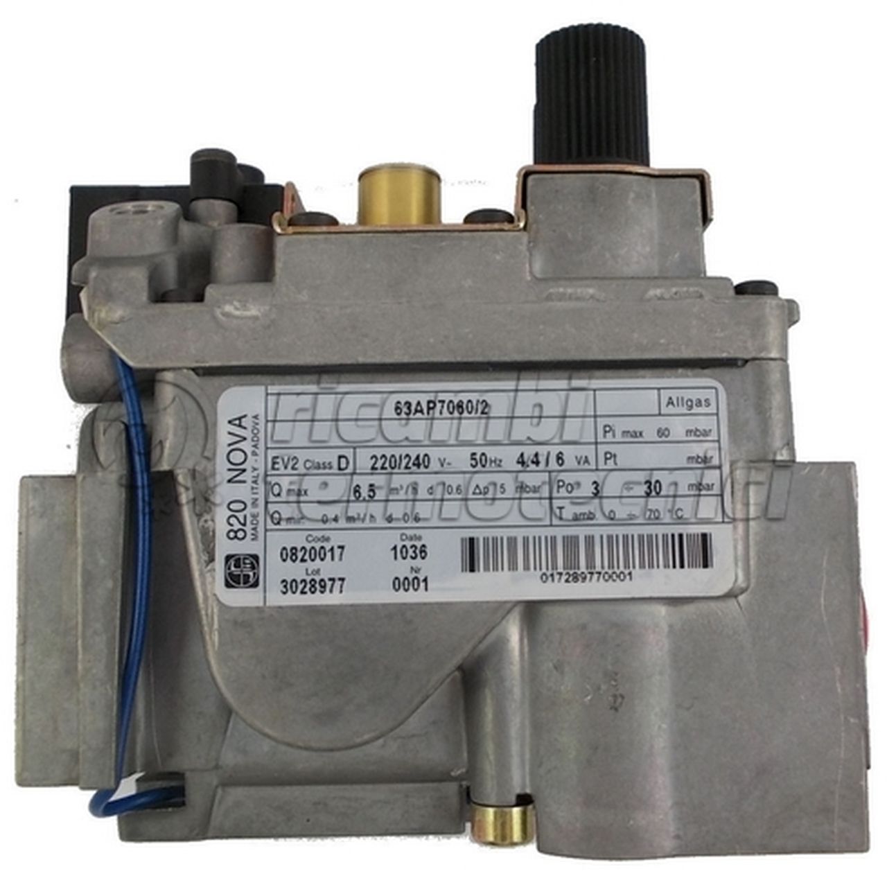 VALVOLA GAS NOVA SIT 820017 COMPENSATA