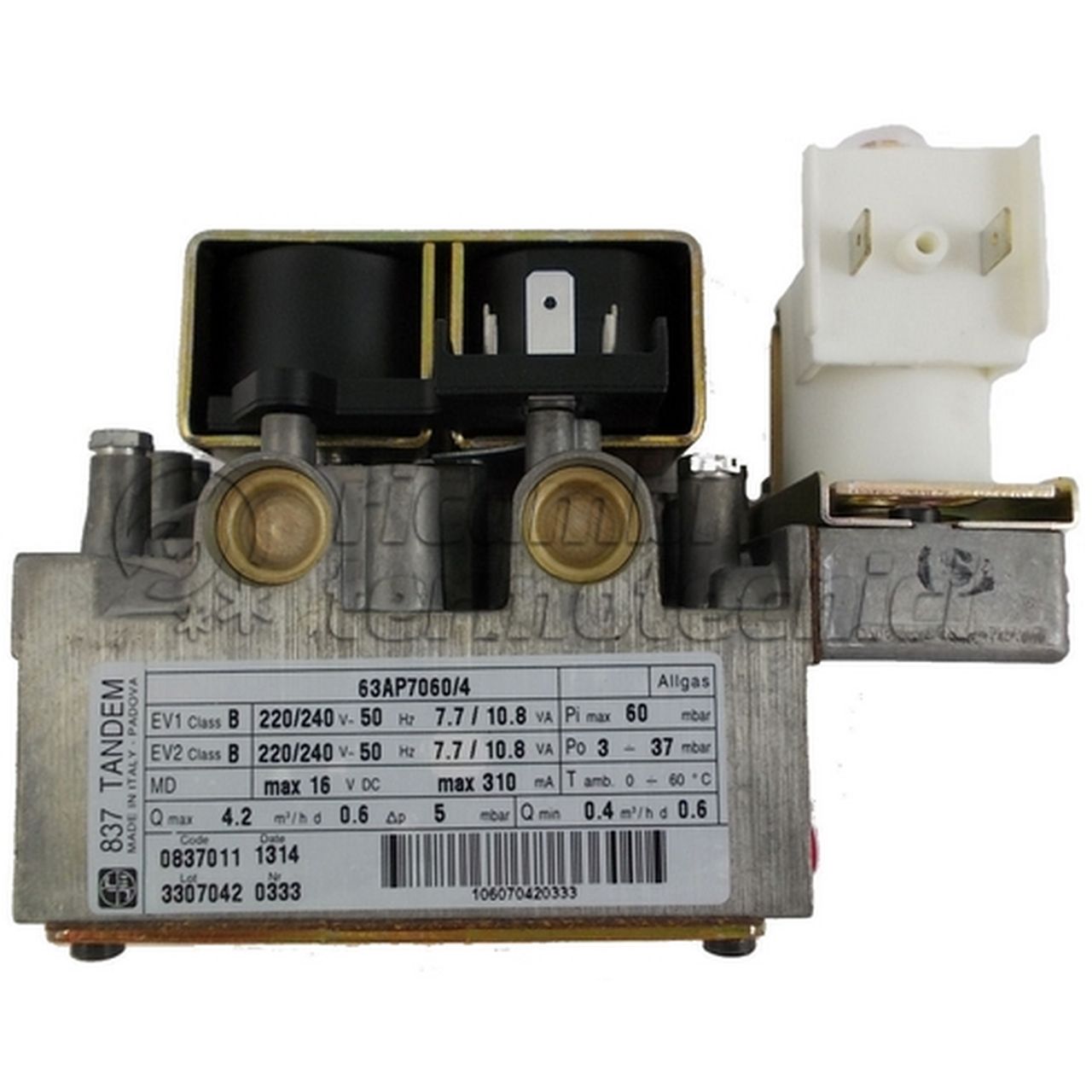 VALV.GAS SIT TANDEM 837 COMF./MAST./SIMP./LASER E 3/96