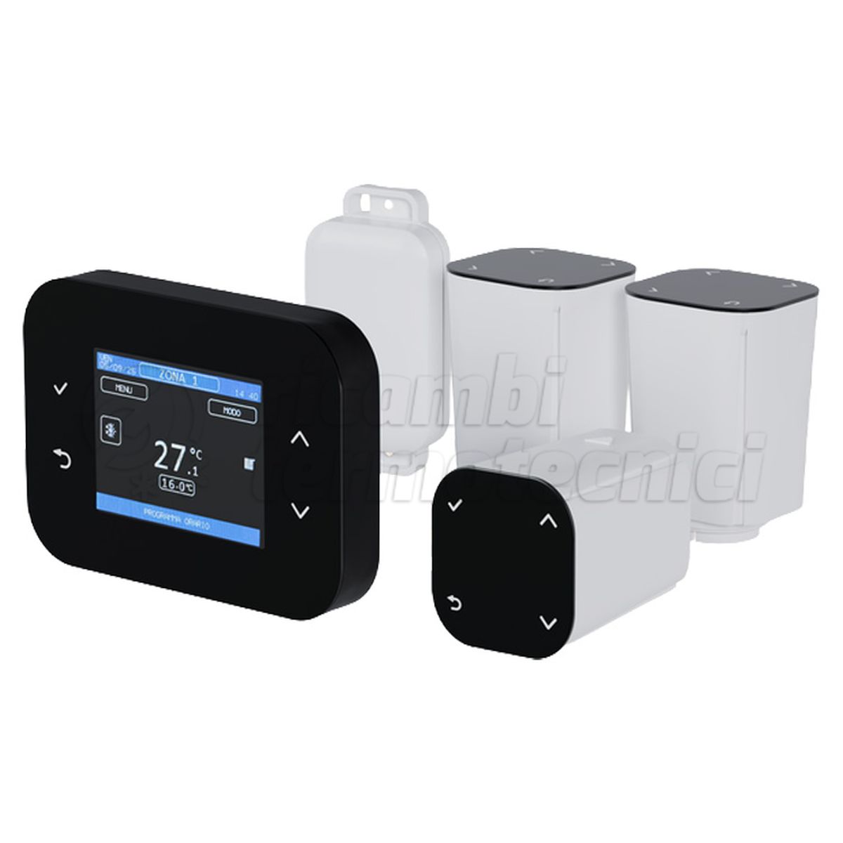 KIT  HYBRYZONE: 1 CONTROLLER+1 SENSORE TEMP. ESTERNA+1 BATTERIA (CR2032)+3 TERMOVALVOLE SMART