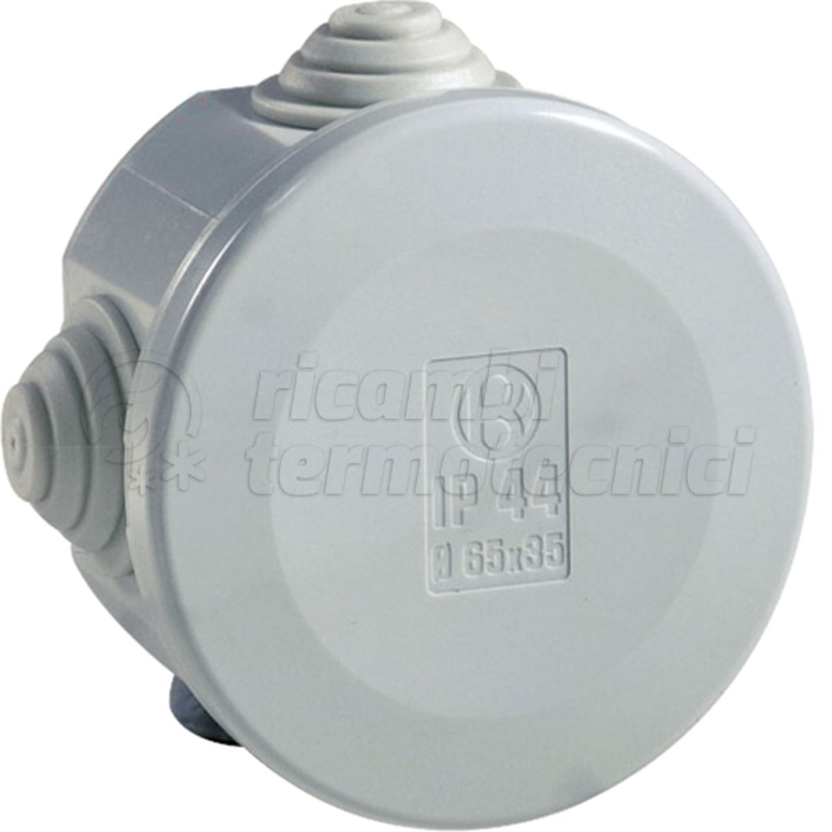CASSETTA DI DERIVAZIONE STAGNA DA PARETE CON PASSACAVI IP44 01 GRI  DIAM. 65X35