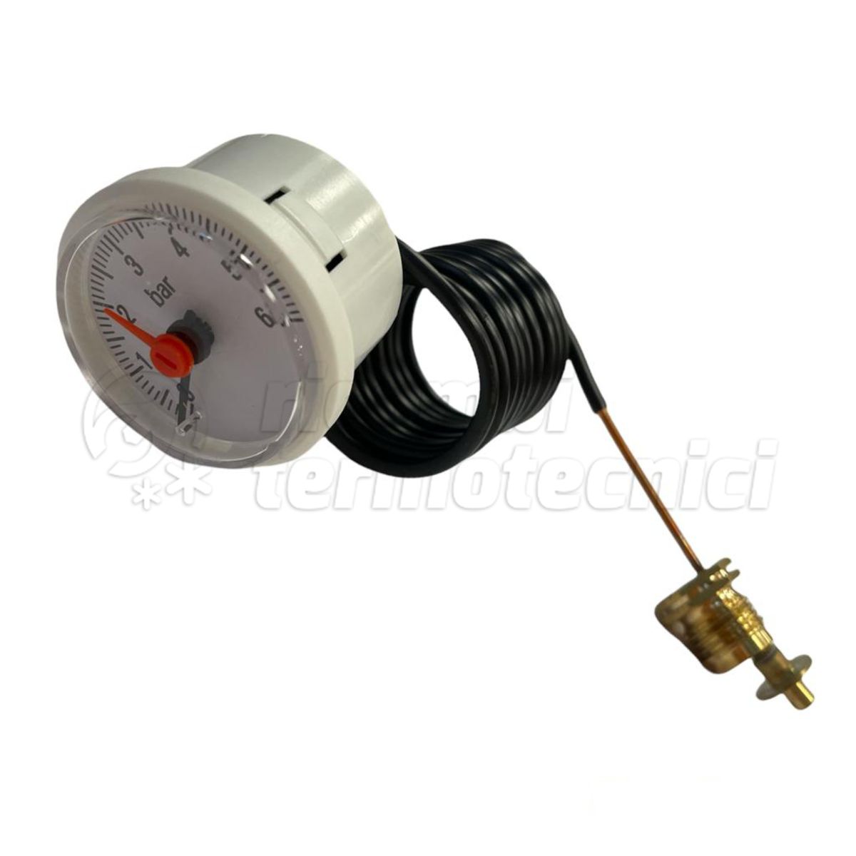 IMMERGAS MANOMETRO CEWAL 0-6 BAR Ø37 CAPILLARE MM1000 INNESTO G1/4