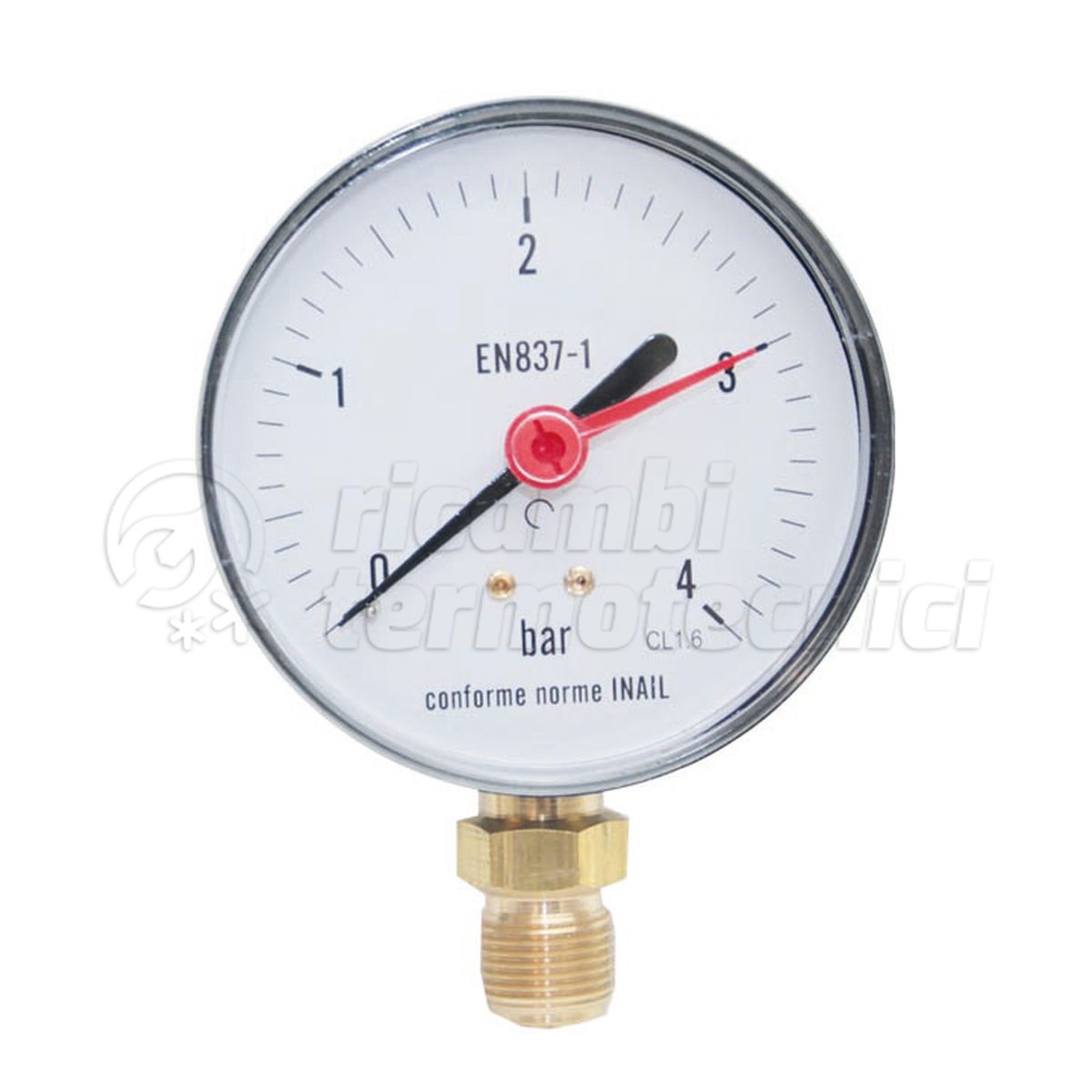MANOMETRO ISPESL X ACQUA D.63 1/4" 0-1.6 BAR