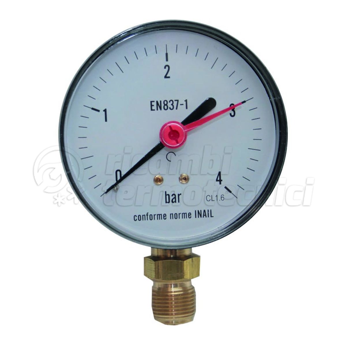 MANOMETRO ISPESL PER ACQUA ATTACCO RADIALE D.80 3/8" 0-6 BAR