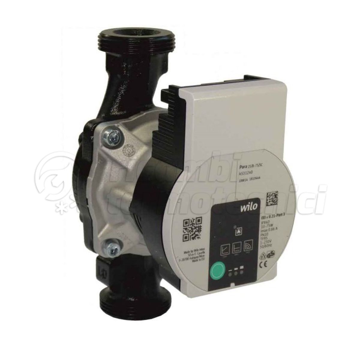 CIRCOLATORE ELETTRONICO WILO PARA 25/6-43-SC12  INTERASSE 180MM Ø 1''/1/2
