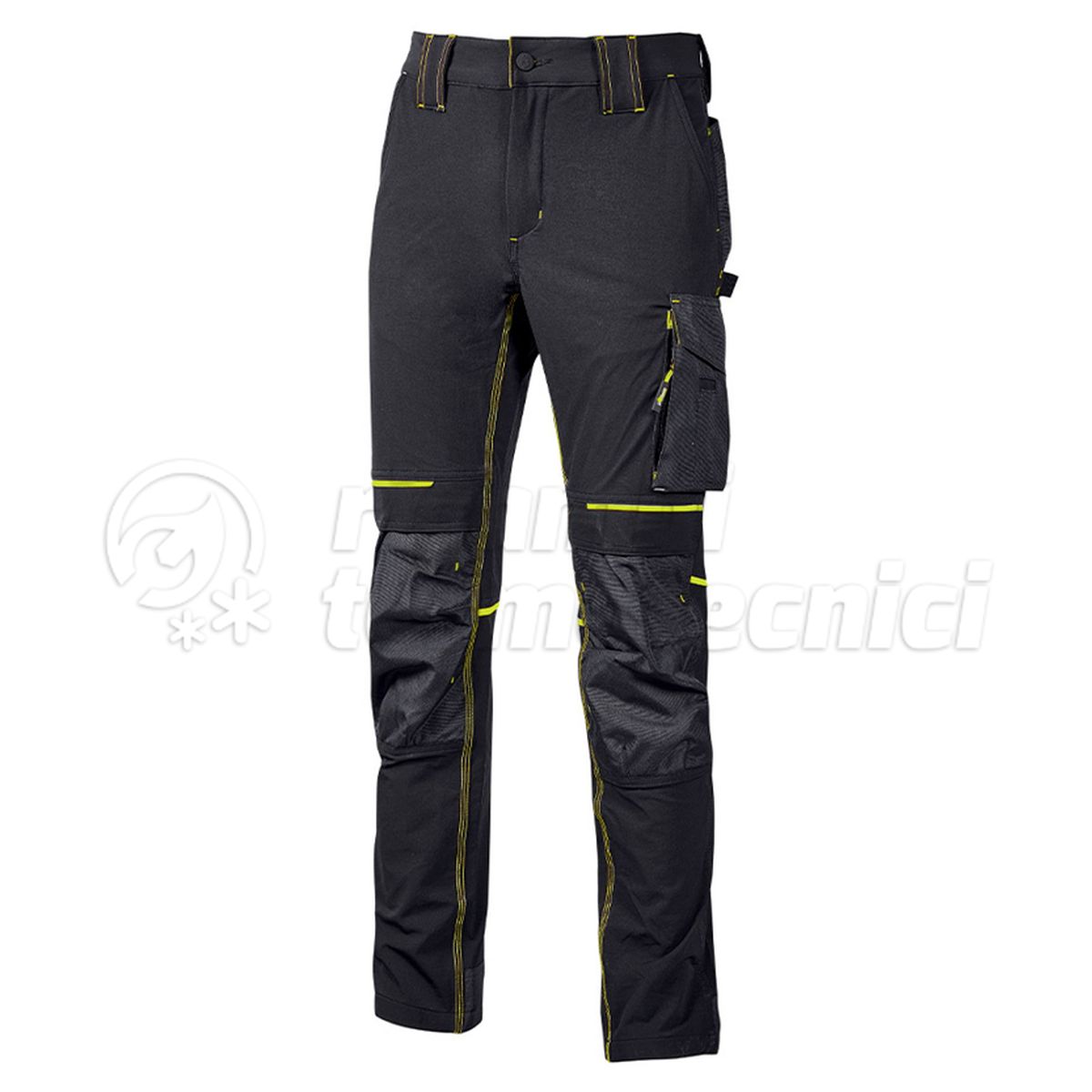 U-POWER PANTALONE LUNGO SLIM FIT ATOM BLACK CARBON TAGLIA XS