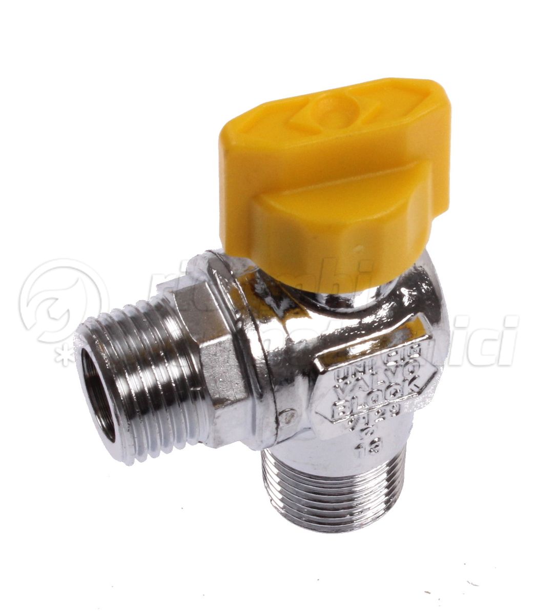 RUBINETTO AD ANGOLO PER FLESSIBILE CUCINA CON DISPOSITIVO DI SICUREZZA 1/2" MM