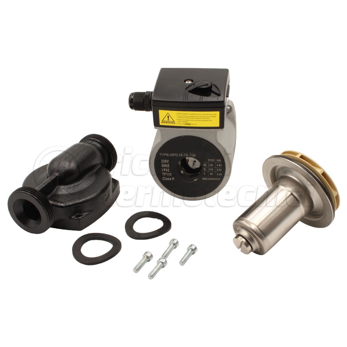 KIT RICAMBIO CIRCOLATORE ASINCRONO PREVALENZA 7 MT INTERASSE 130MM Ø 1"1/2 MOTORE + IDRAULICA