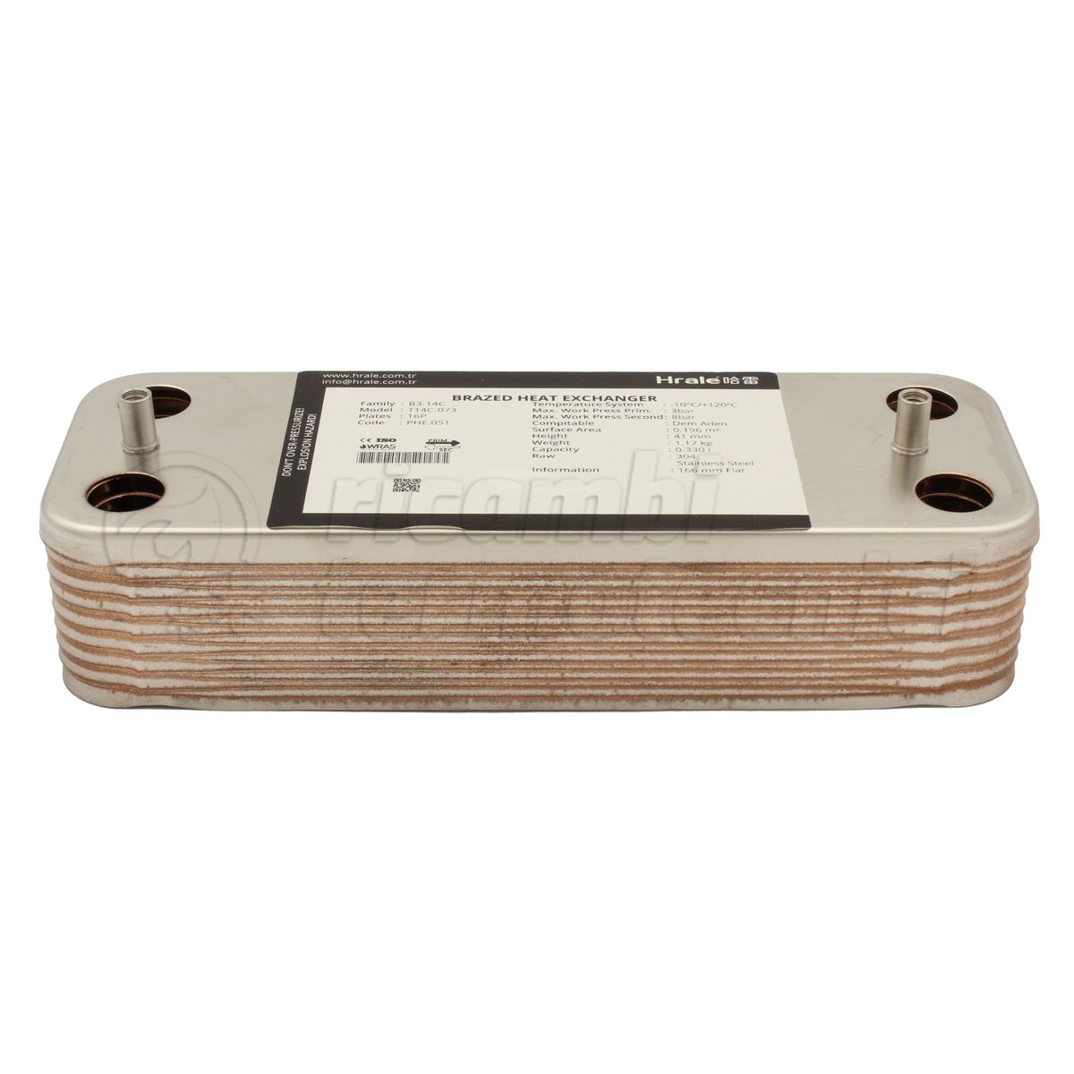 SCAMBIATORE 16 PIASTRE TIPO MTS-ARISTON -ECOFLAM-CHAFFOTEAUX L.207 MM
